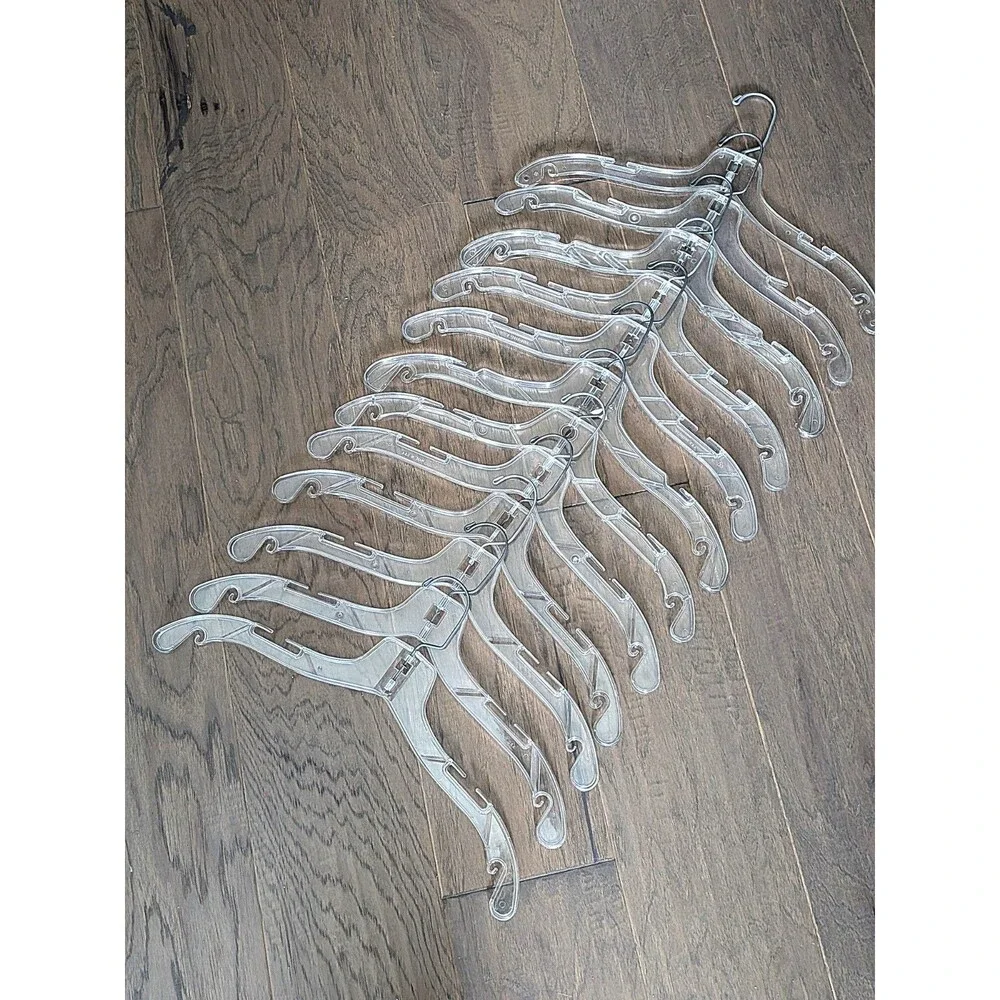 Vintage Clear Plastic Clothes Hangers Lot of 12